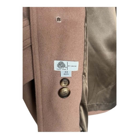 London Fog Vintage Mens Brown Wool Single Breasted Coat Size 44 - Picture 13 of 14